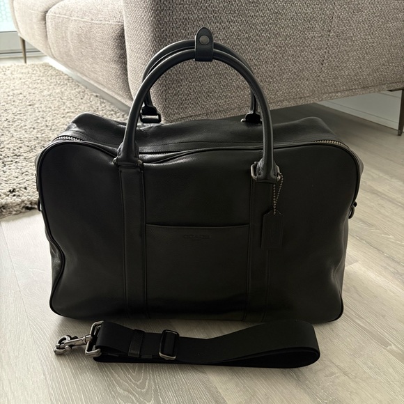 Coach Weekend Leather Duffel Bag Black - Picture 2 of 10